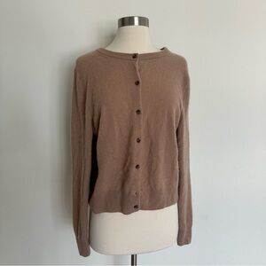 Nordstrom 100% Cardigan Sweater Camel Beige See Pictures Sz L